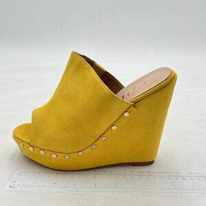 YDN Women Studded High Heel Wedge Sandals Open Toe Platform Clogs Mules